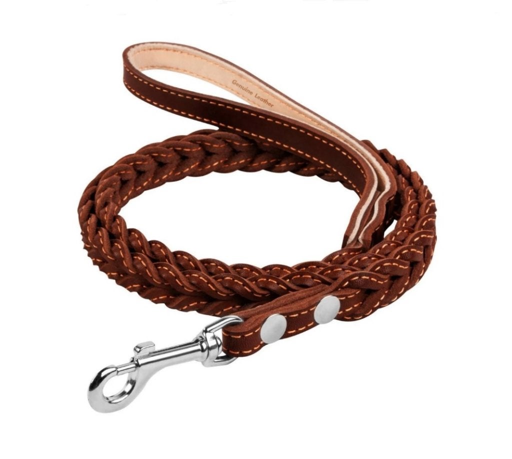 WAUDOG Lederen Hondenriem Gevlochten Bruin 20 mm KOOPJE!!!, Ophalen of Verzenden, Nieuw, Hondenriem