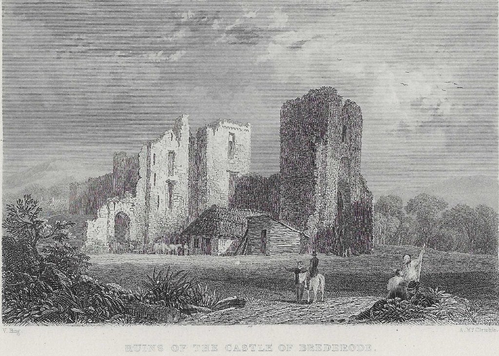 Ruins of the Castle of Brederode Staalgravure 1844 Kasteel