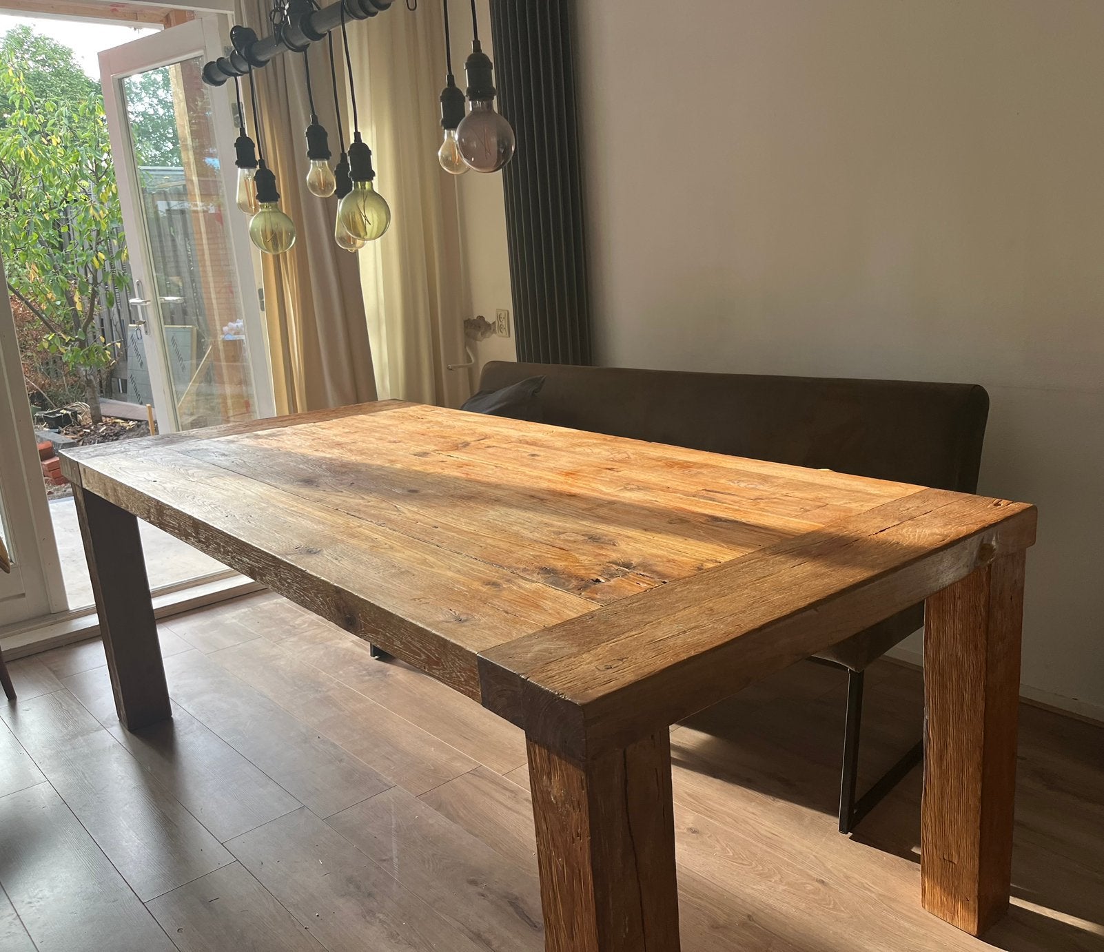 Robuuste eettafel, Ophalen, Gebruikt, 100 tot 150 cm, 200 cm of meer