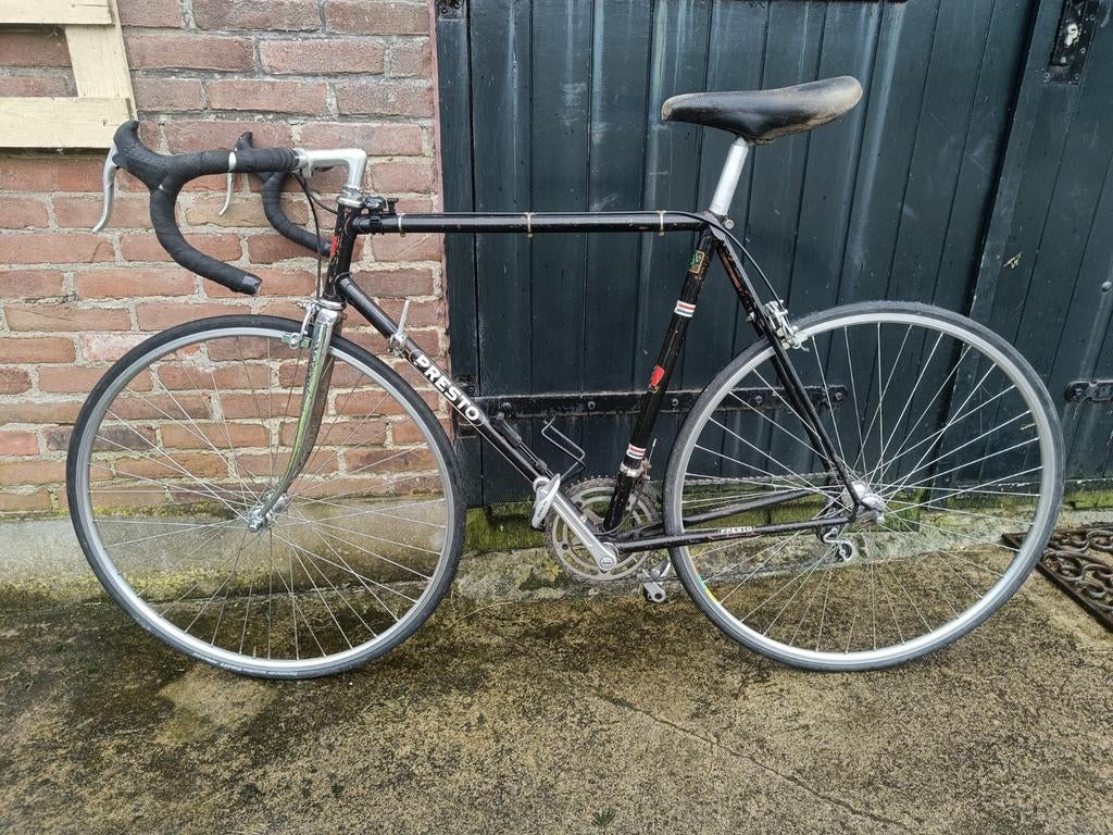 Vintage Presto racefiets zwart, Gebruikt, Velgrem, 53 tot 57 cm, Ophalen