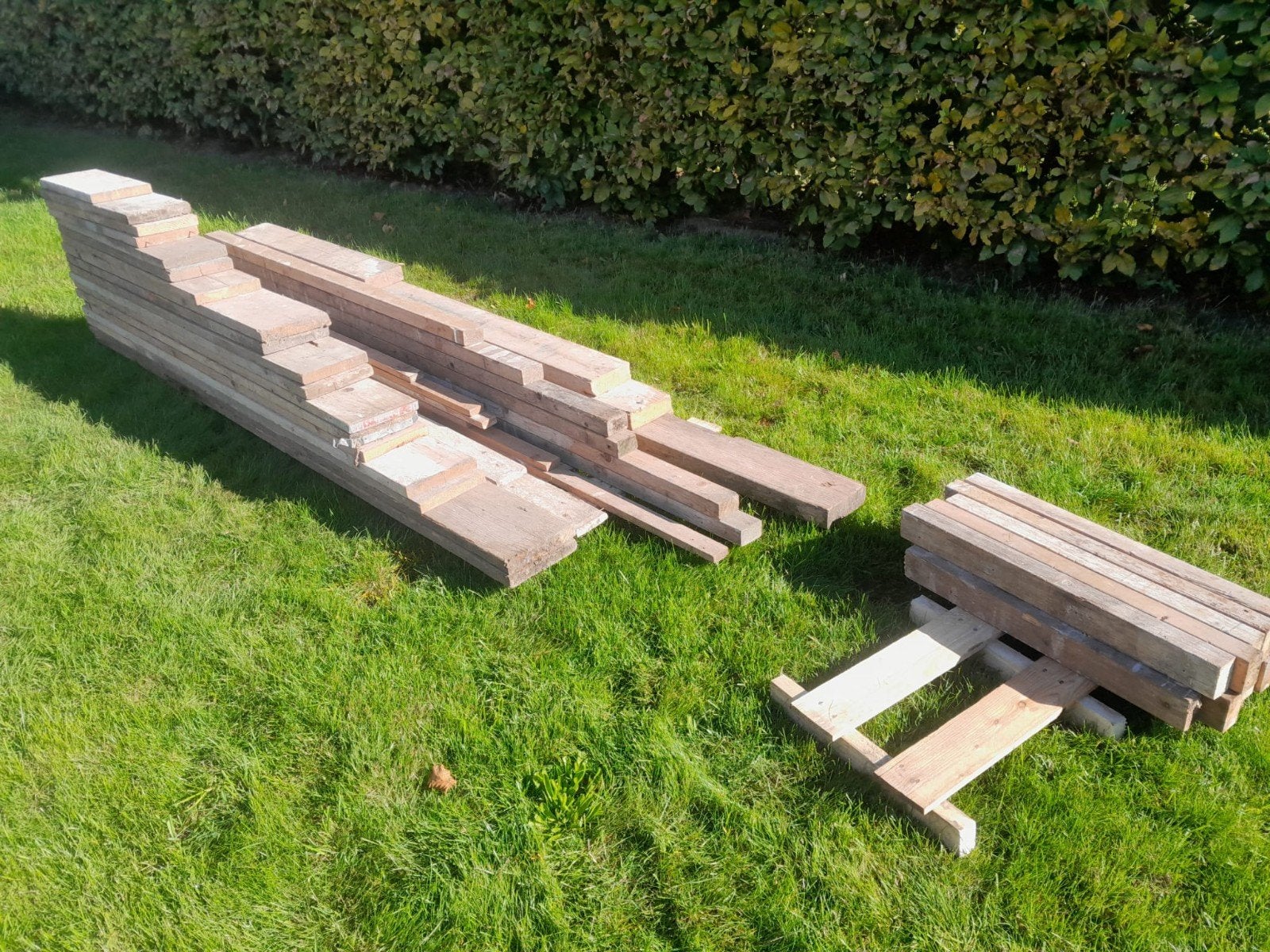 steigerhout / steigerplanken €1,50 pm, Ophalen, Gebruikt, 25 tot 50 mm, Plank