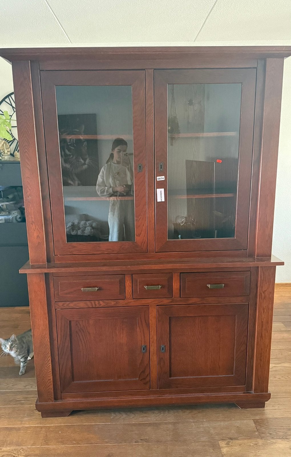 Buffetkast, Ophalen, 200 cm of meer, Zo goed als nieuw, Glas