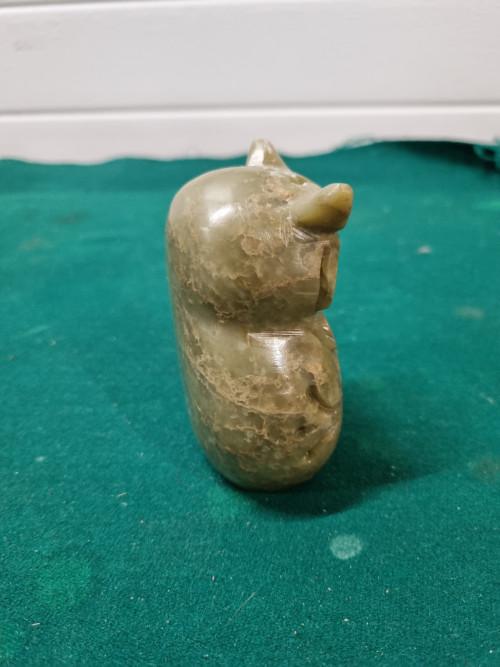 Beeld uil marmer groen, Ophalen of Verzenden