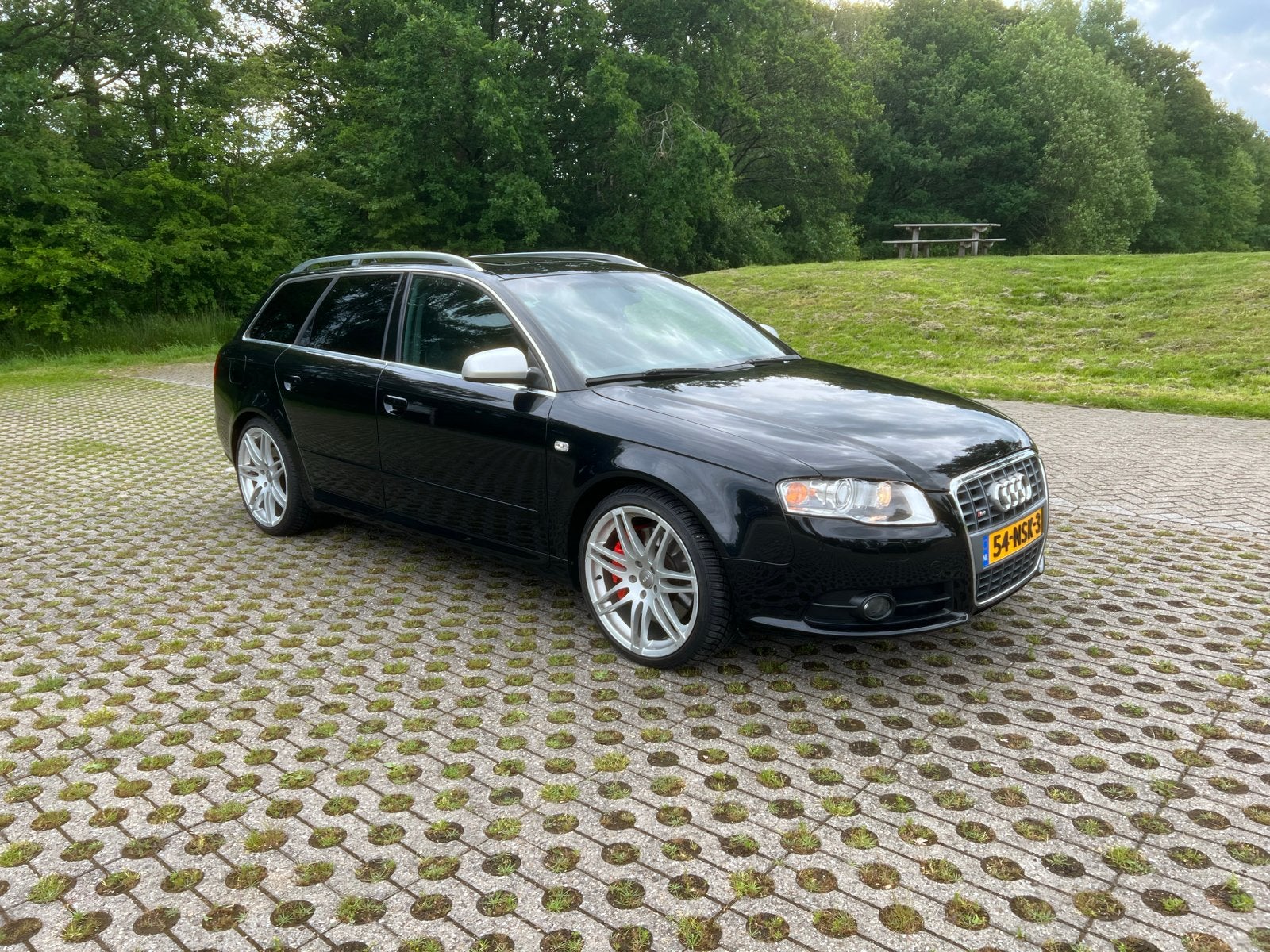 Audi S4 4.2 253KW Avant Quattro AUT 2005 Zwart, Auto's, Audi, Particulier, S4, 4x4, ABS, Achteruitrijcamera, Adaptieve lichten