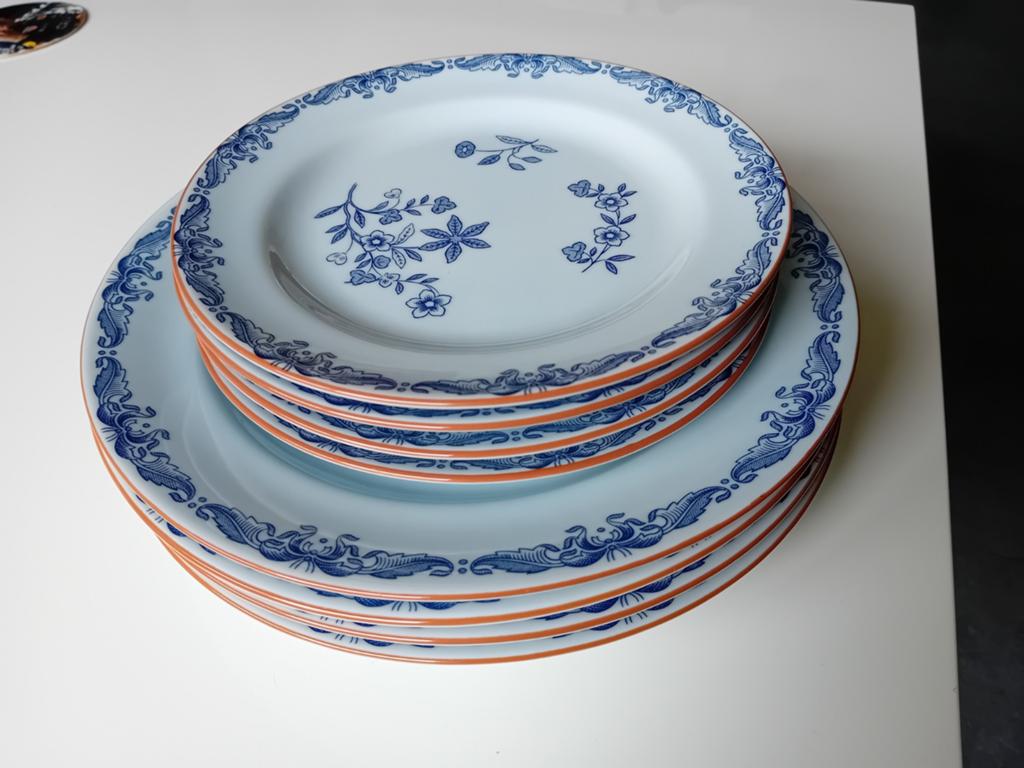 8 porseleinen borden Rorstrand Ostindia puntgaaf, Ophalen of Verzenden, Zo goed als nieuw, Bord(en), Overige stijlen