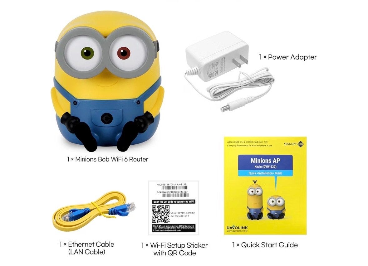 Minions Bob WiFi 6 Router – AX1800 Dual-Band – Gaming / Mesh, Ophalen of Verzenden, Zo goed als nieuw, Router