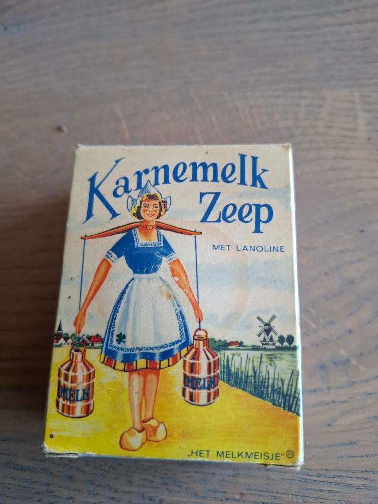 Vintage Karnemelk Zeep met Lanolin - Het Melkmeisje, Ophalen of Verzenden, Gebruikt
