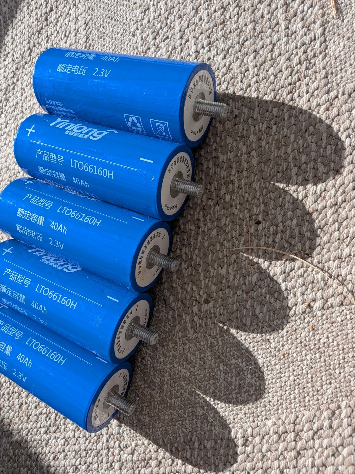 5x Yinlong LTO6610H 2.3V 40Ah Cellen, Ophalen, Zo goed als nieuw, Oplaadbaar