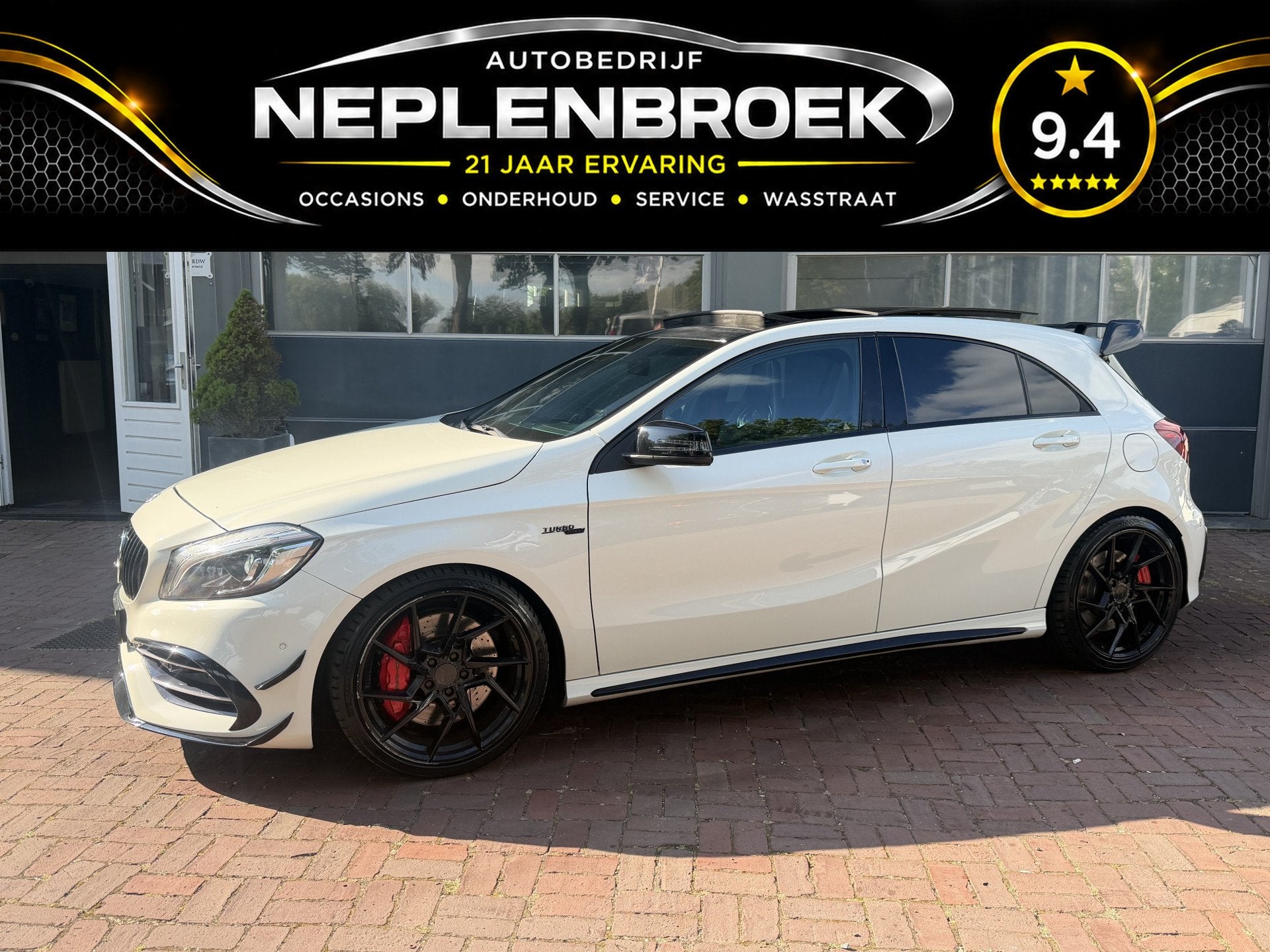 Mercedes-Benz A-Klasse AMG 45 4MATIC 2016 Km 157.000 Nap 381, Automaat, Gebruikt, 4 cilinders, Wit