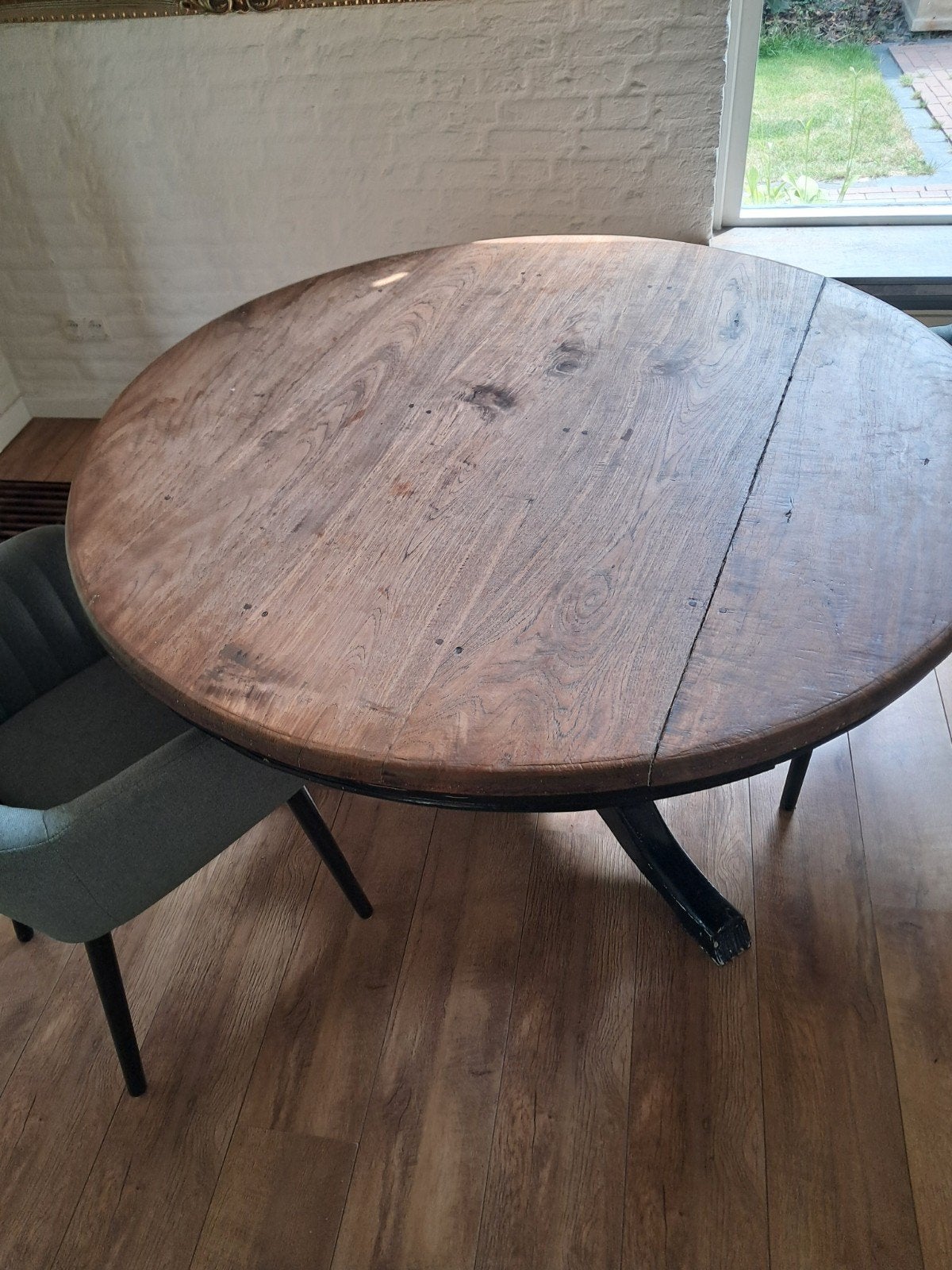 Ronde houten tafel, Rond, Ophalen of Verzenden, Minder dan 50 cm, 100 tot 150 cm