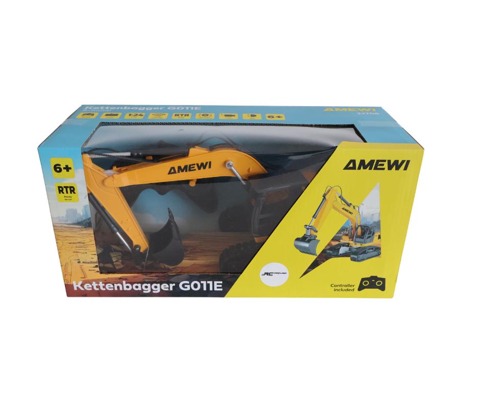Amewi G011E Excavator 9-Channel 1/24 RTR 22708, Ophalen of Verzenden, Nieuw, Auto onroad