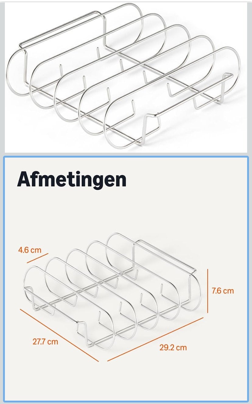 Ribrek voor BBQ - Amazon Basics Rib Rack, Tuin en Terras, Ophalen of Verzenden, Nieuw