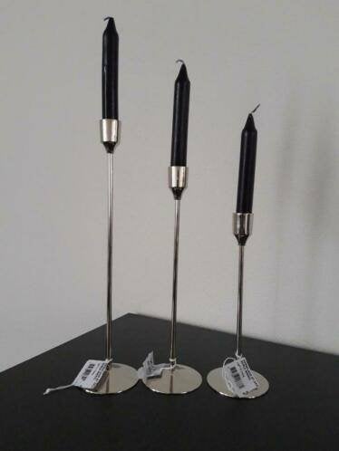 Nieuwe Light & Living kandelaar set-3 Serla zilver, Nieuw, Ophalen of Verzenden, Metaal, Light & Living