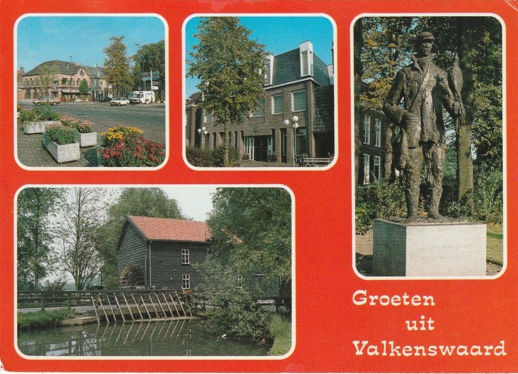 VALKENSWAARD Centrum Watermolen Standbeeld Groeten, Verzenden, 1980 tot heden, Gelopen, Noord-Brabant