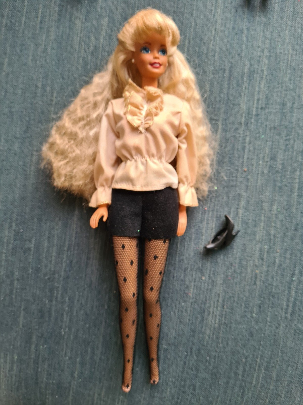 vintage BARBIE Mattel pop GEKRULD HAAR ca.1993, Verzamelen, Ophalen of Verzenden, Gebruikt, Fashion Doll