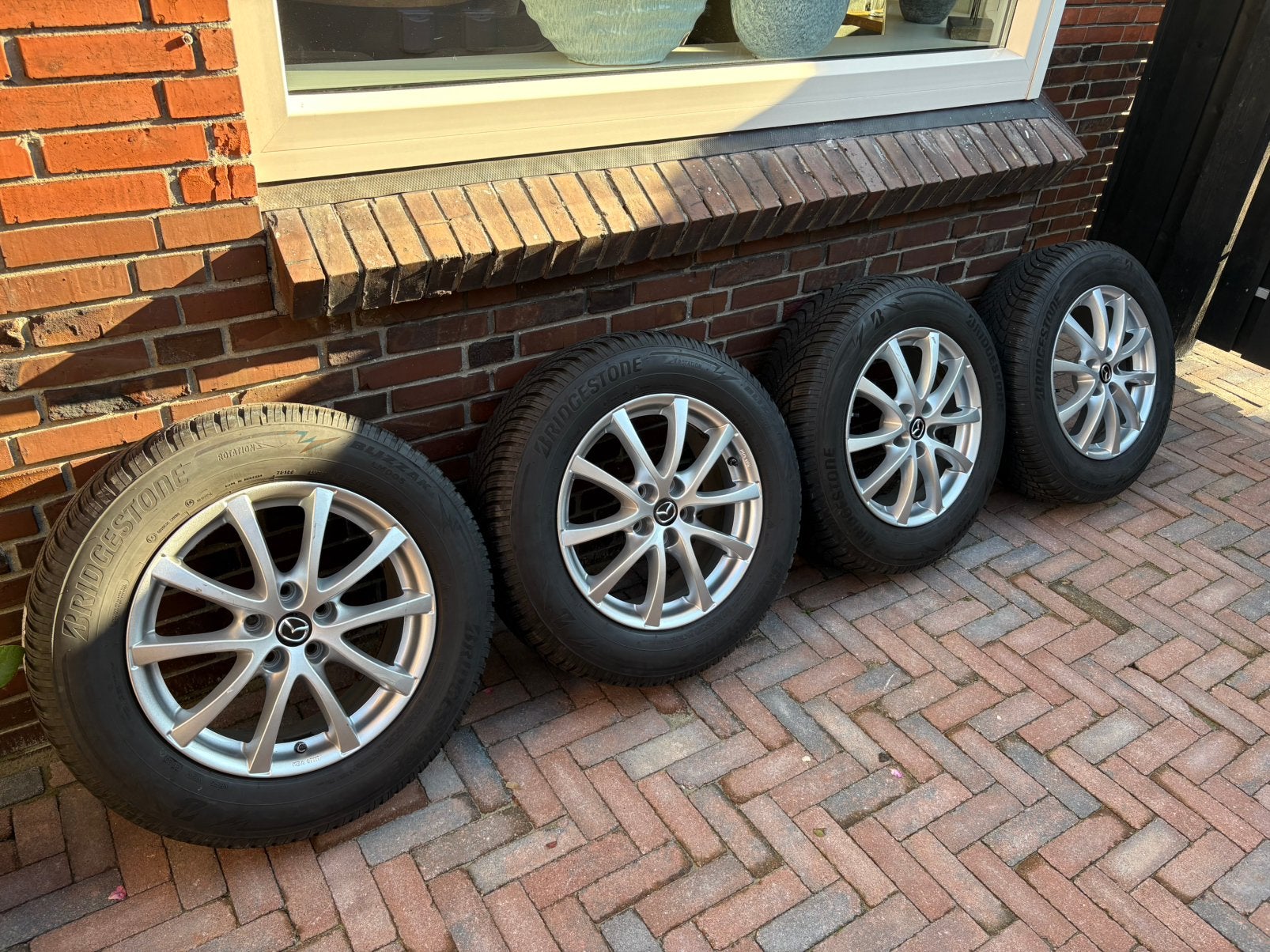Te koop originele set mazda cx 5 velgen met winterbanden, Auto-onderdelen, Ophalen, Gebruikt, Banden en Velgen, 17 inch