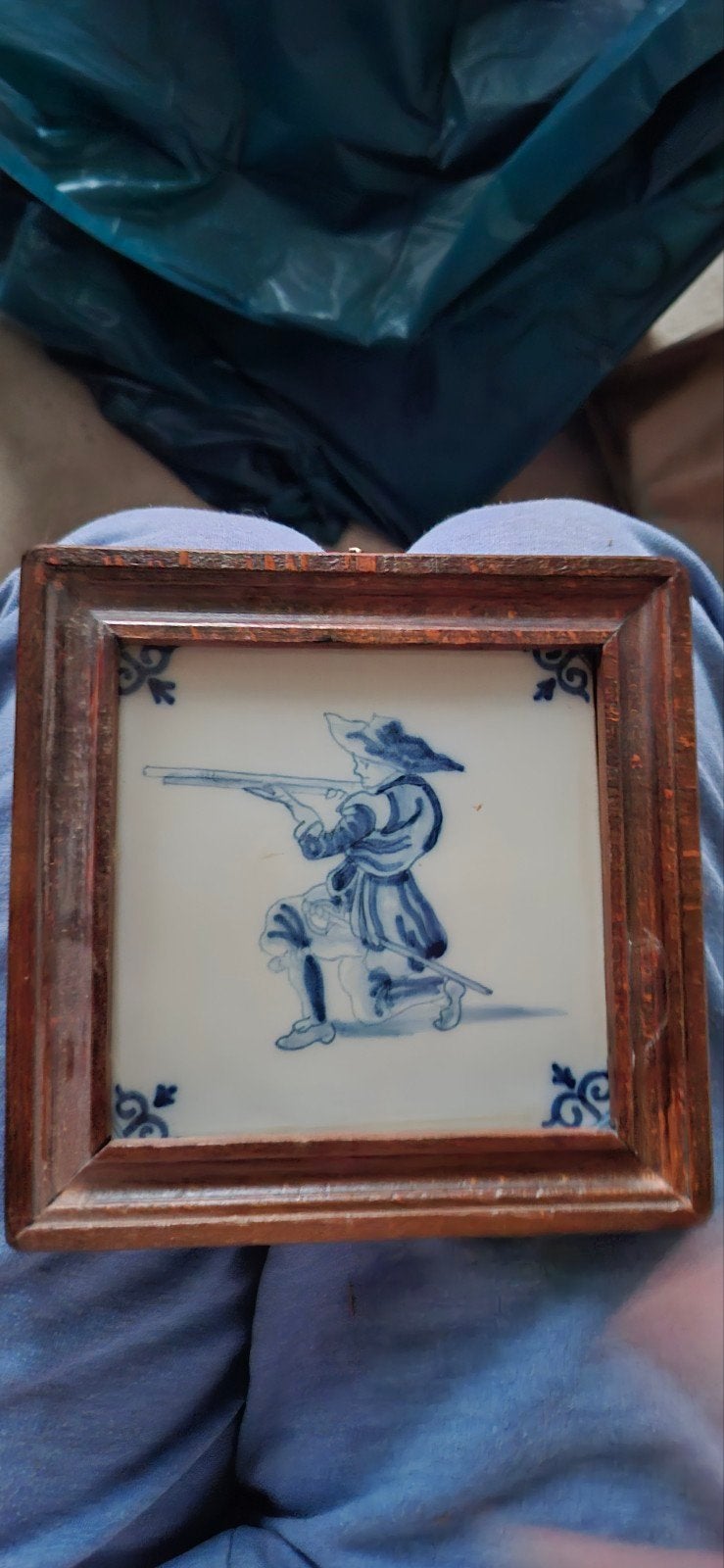 delfsblauw tegel 17e eeuw, Antiek en Kunst, Ophalen