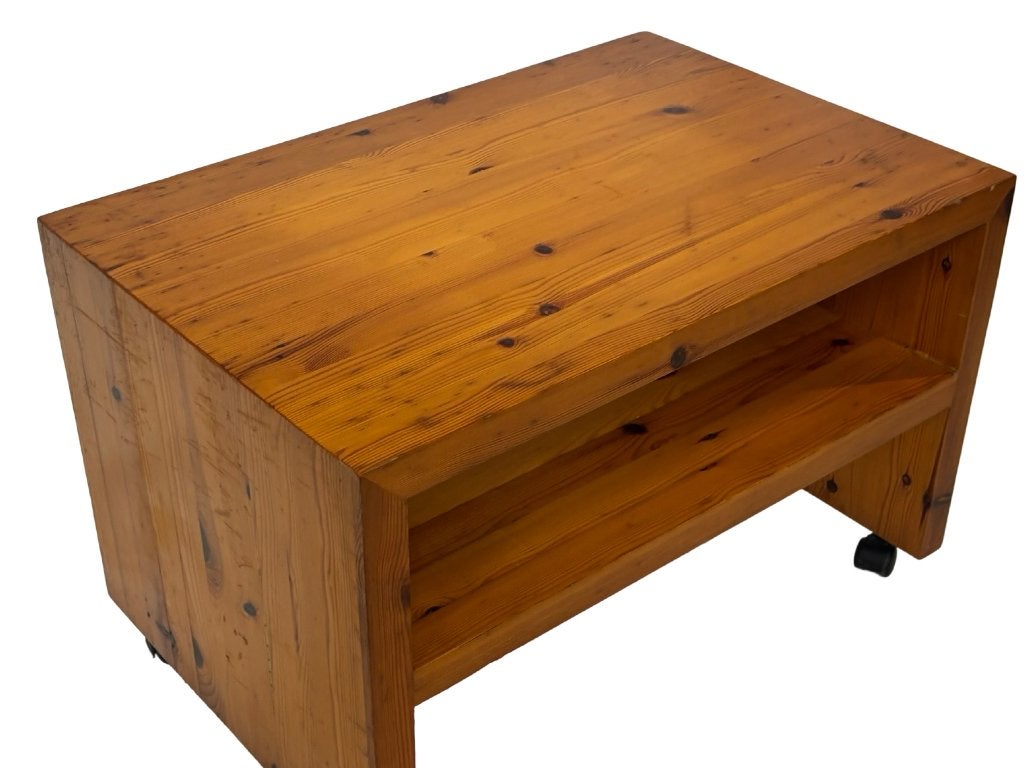 Vintage grenenhouten bijzettafel/nachtkastje jaren 70, Gebruikt, 50 tot 100 cm, Vintage, Grenenhout