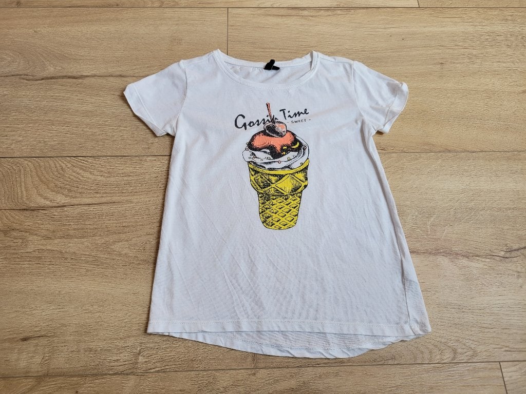 TEEN GIRLS wit T-shirt met opdruk maat 158 ~ TH2063, Kinderen en Baby's, Kinderkleding | Maat 158, Teen Girls, Gebruikt, Meisje