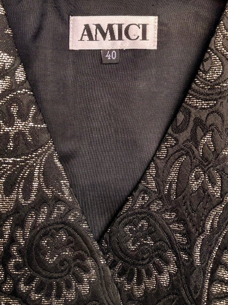 gilet van brokaat in zwart en goud van Amici, Maat 38/40 (M), Zwart, Nieuw, Ophalen of Verzenden