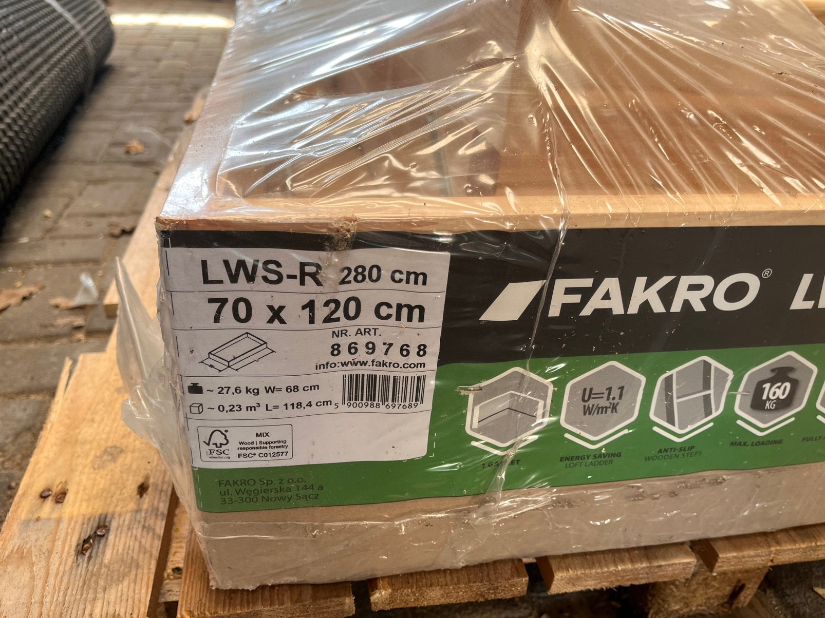 Fakro LWS-R 280 cm smart vlizotrap nieuw, Ophalen, Zo goed als nieuw, Hout