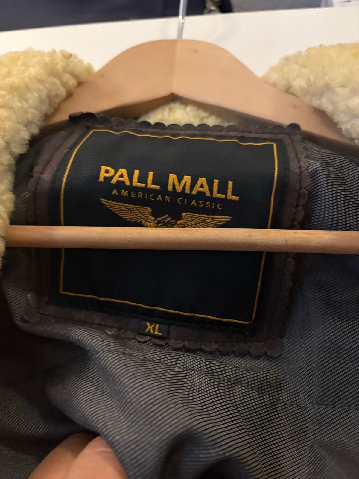 Vintage Pall Mall Leren Jas met Bontkraag - Maat XL, Ophalen of Verzenden, Gedragen, Maat 56/58 (XL), Bruin