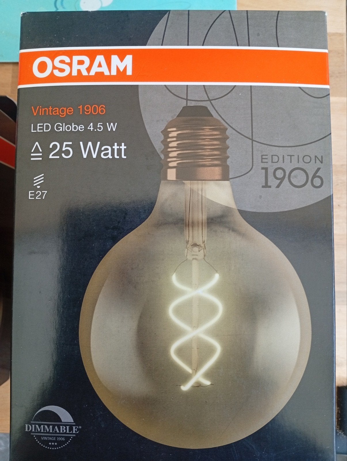 3x Osram Vintage 1906 LED Globe E27 4.5W (25W) Warm Wit, Ophalen, Led-lamp, Osram, Dimbaar