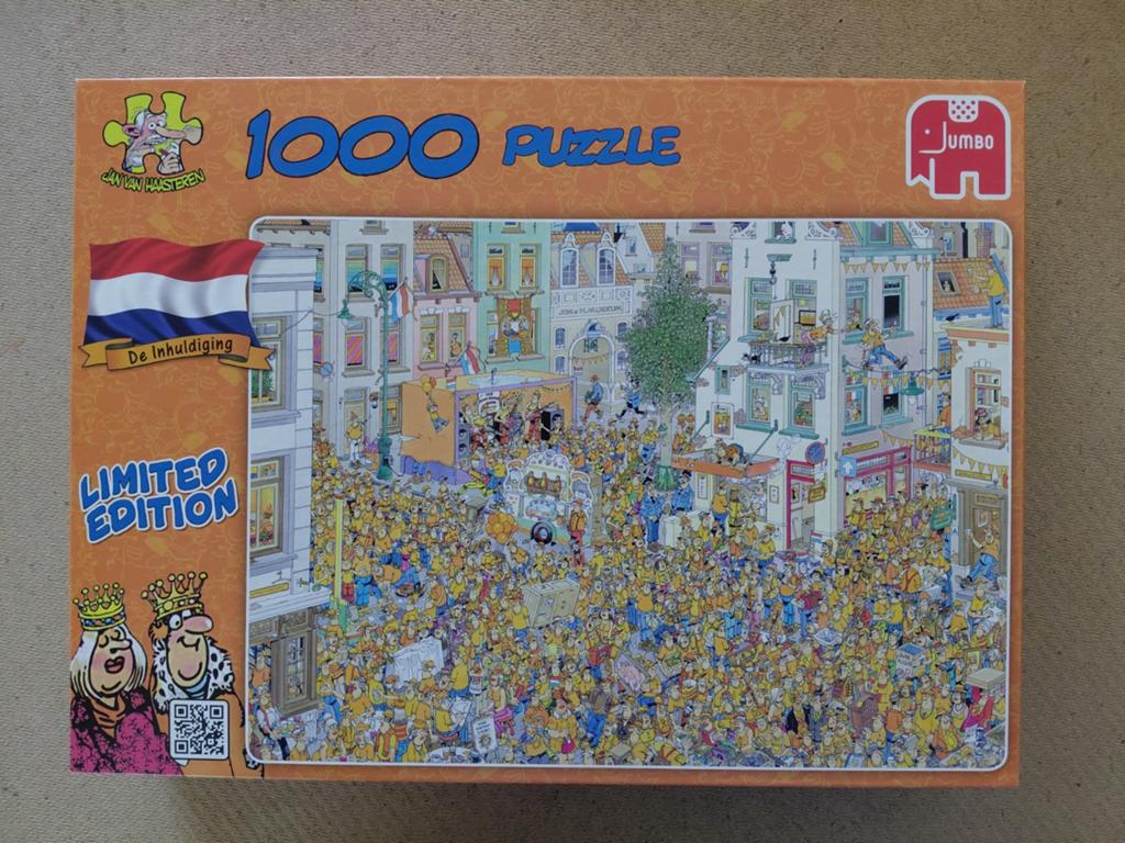 Jan van Haasteren puzzel de  inhuldiging, Ophalen, 500 t/m 1500 stukjes, Zo goed als nieuw