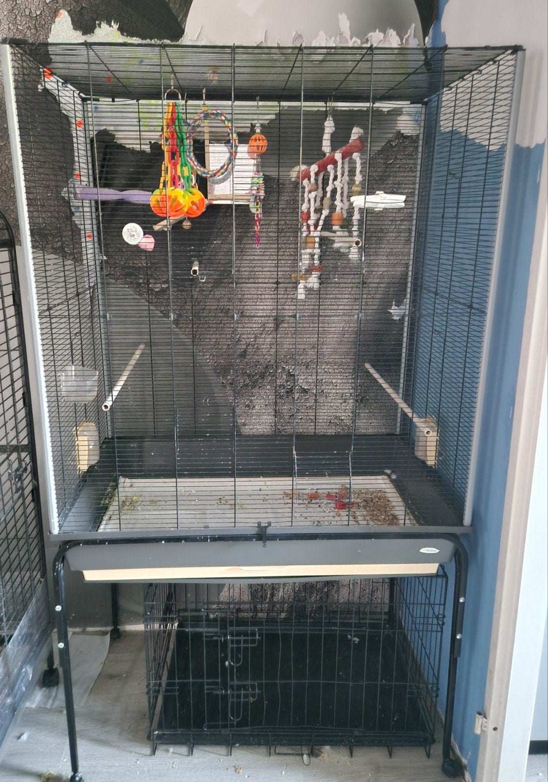 ferplast planeta vogelkooi, Dieren en Toebehoren, Ophalen of Verzenden, Zo goed als nieuw, Metaal, Vogelkooi