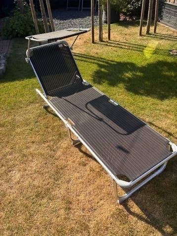 Verstelbare ligstoel voor buiten - Zo goed als nieuw, Tuin en Terras, Ophalen of Verzenden, Zo goed als nieuw, Aluminium, Inklapbaar