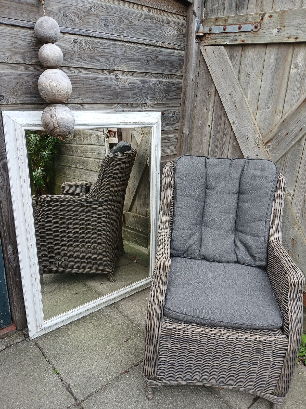 Brocante spiegel, Ophalen, Gebruikt, 100 tot 150 cm, 75 tot 100 cm