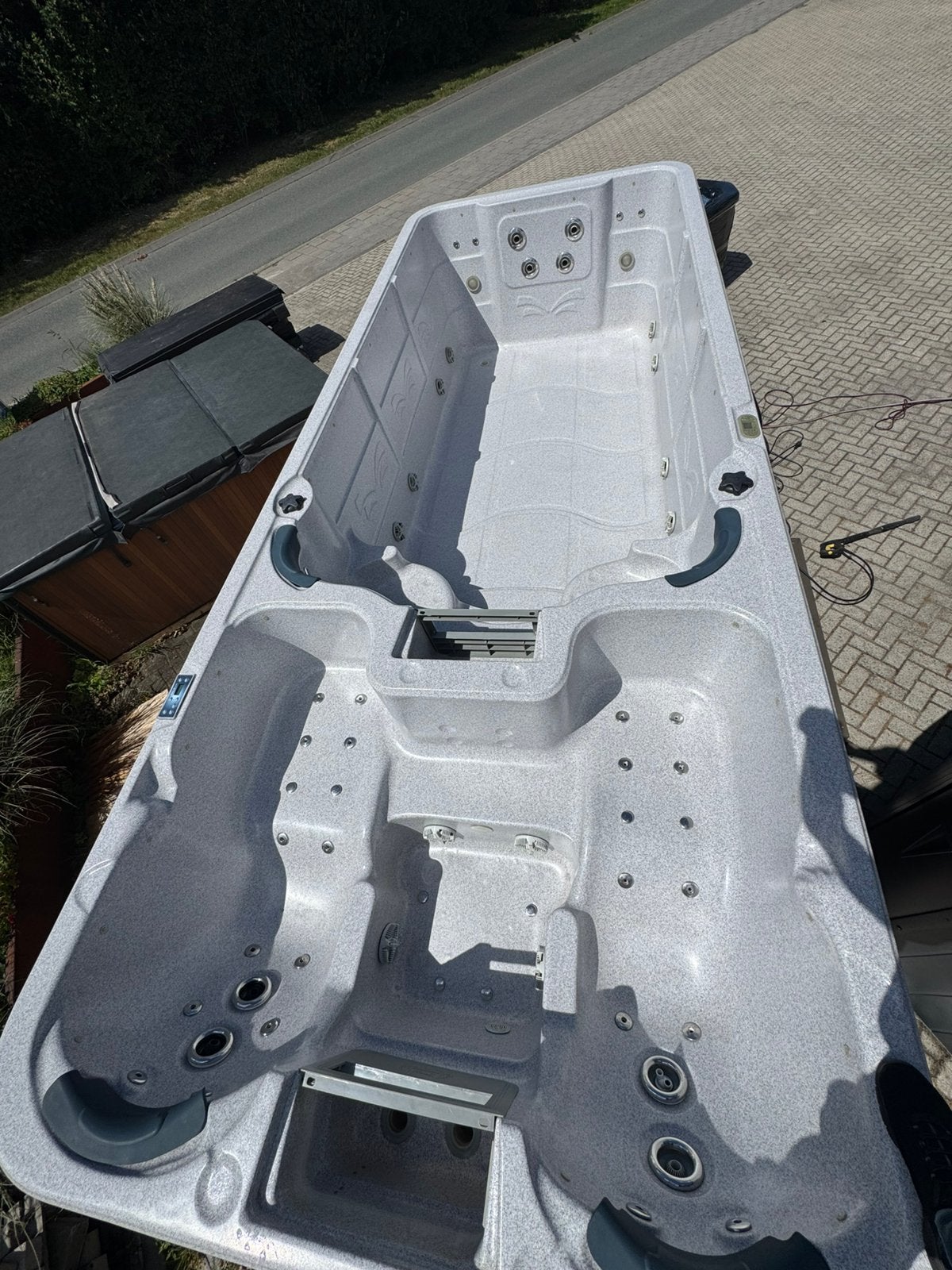 Zwemspa 6 meter lang, 225 cm breed incl. cover, Tuin en Terras, Zwembaden, 120 cm of meer, Gebruikt, 200 tot 300 cm, SpaBoer