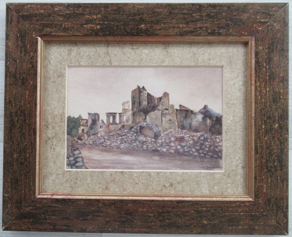J. Guérard (1856-1924): Na de Slag bij de Marne, Parijs (2X), Bijzondere lijst, Ophalen of Verzenden, Klassiek, Aquarel