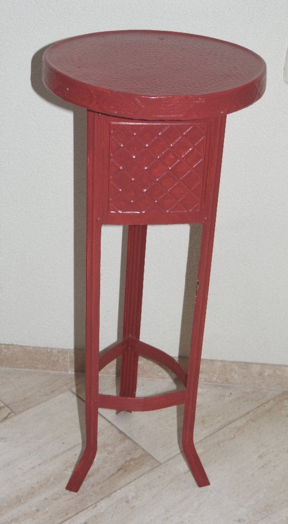 Retro Metalen Plantentafel Piëdestal Bijzettafel Plantzuil, Ophalen of Verzenden