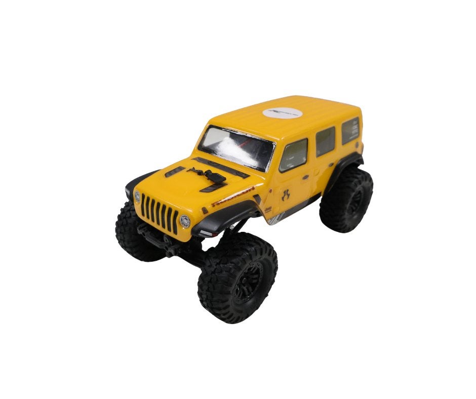 Axial SCX24 Jeep Wrangler Geel 1/24, Verzenden, Nieuw, Overige schalen, Auto onroad