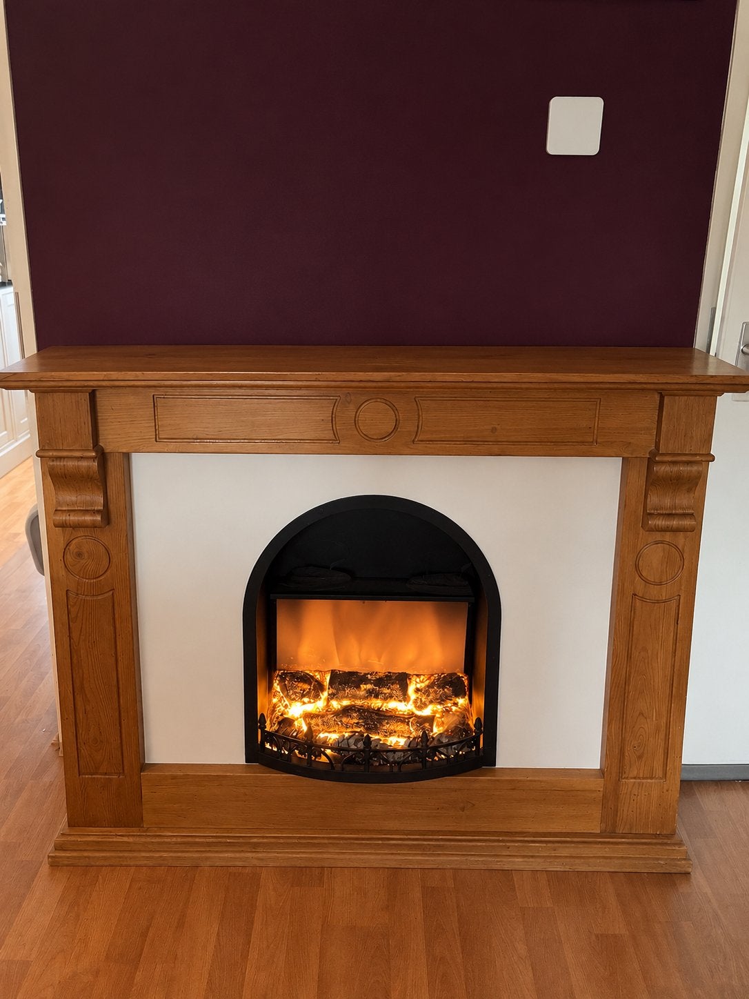 Sfeervolle Schouw met Elektrische Sfeerhaard (geen warmte), Ophalen, Hout, Gebruikt, Klassiek