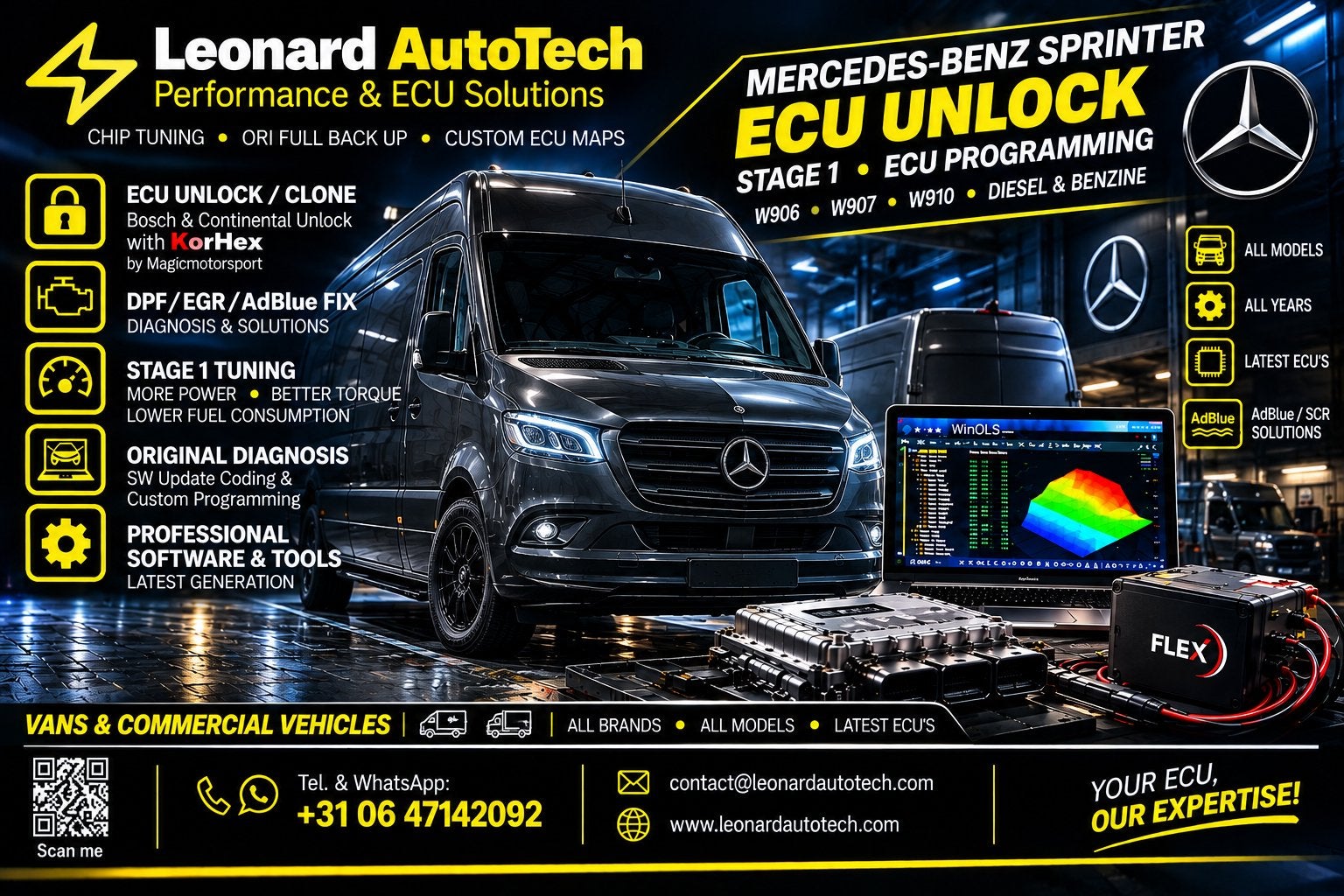 MERCEDES-BENZ SPRINTER – ECU UNLOCK & CHIPTUNING  AdBlue Fix, Ophalen