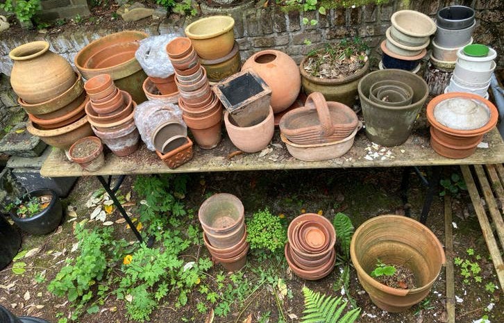 bloempotten en plantenbakken, Tuin en Terras, Bloempotten, Gebruikt, Rond, Ophalen of Verzenden, Balkon