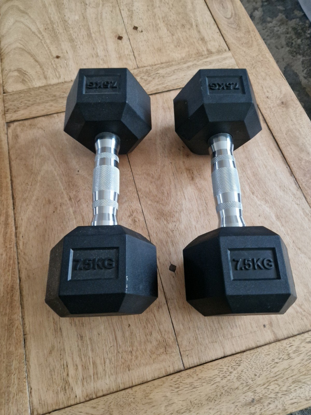 Set van 2 dumbbells - 7,5 kg per stuk, Ophalen of Verzenden, Zo goed als nieuw, Dumbbell