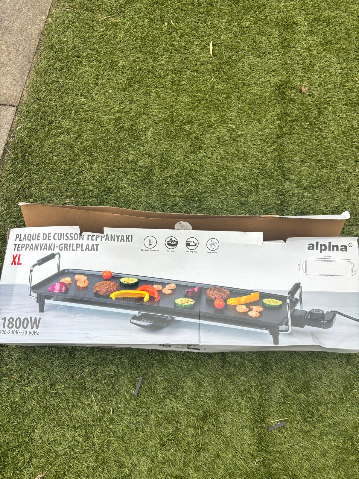 Alpina Teppanyaki Grillplaat XL 1800W - Nieuw in doos, Witgoed en Apparatuur, Grillplaten, Ophalen, Nieuw, Tafelgrill