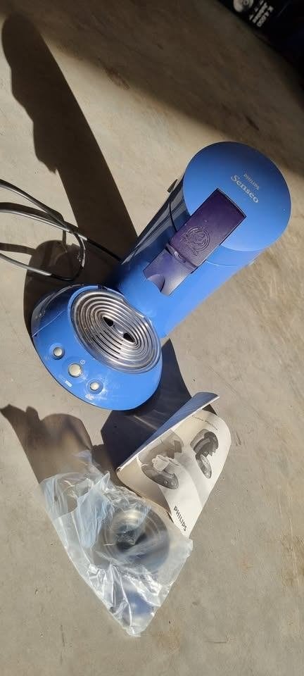 Blauwe Senseo apparaat met scheur, werkt goed, Gebruikt, Koffiemachine, Ophalen of Verzenden, 1 kopje