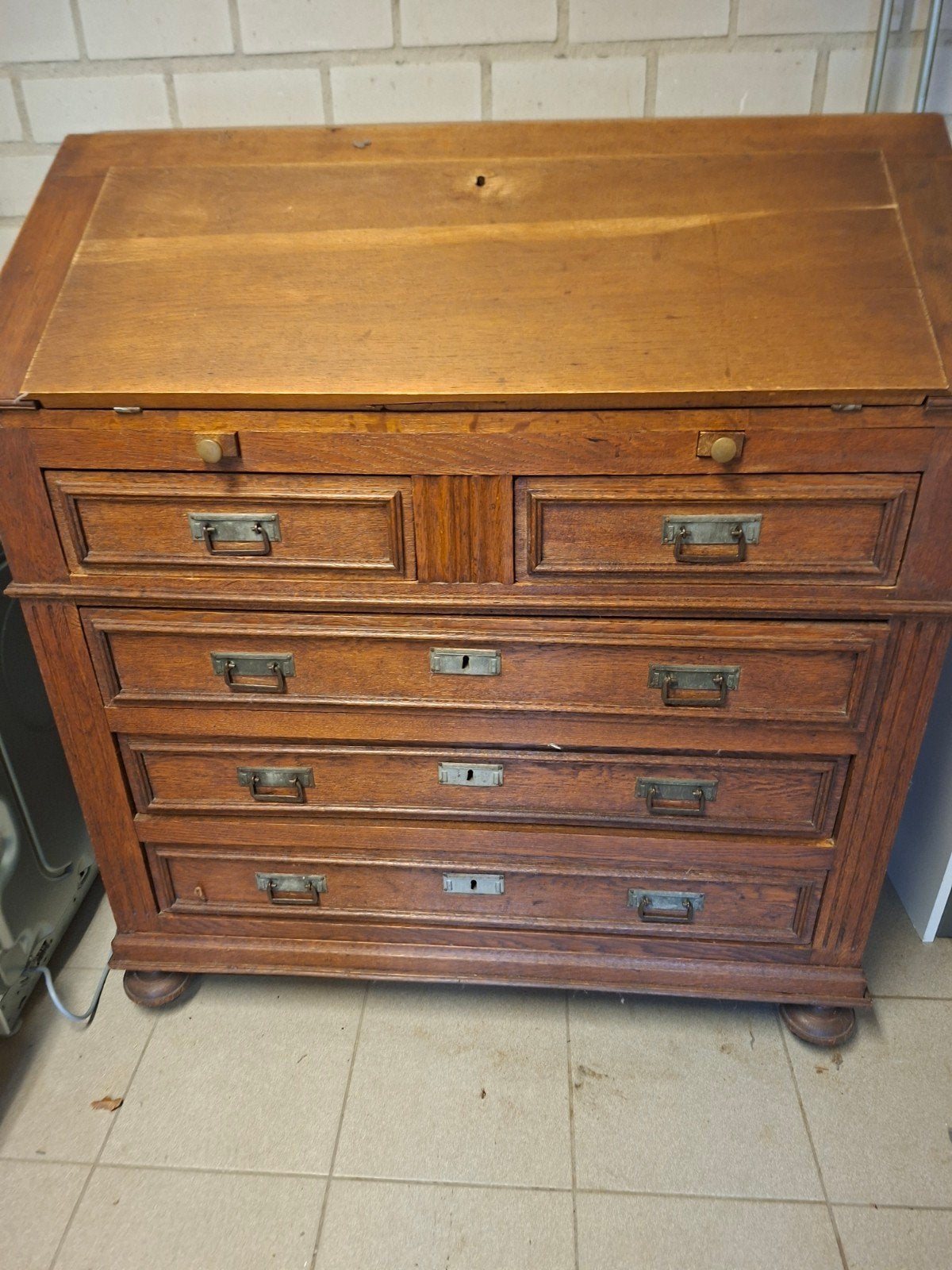 Vintage Secretaire - Klassiek Houten Bureau, Huis en Inrichting, Kasten | Secretaires, Ophalen, Gebruikt, Klassiek, Vintage