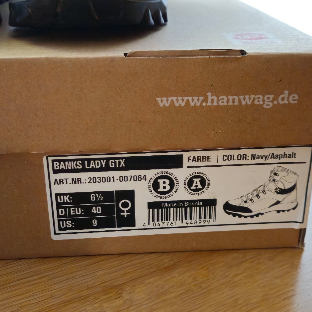 zgan Hanwag Banks Lady GTX 40 incl verzend, Verzenden, Zwart, Wandelschoenen, Zo goed als nieuw