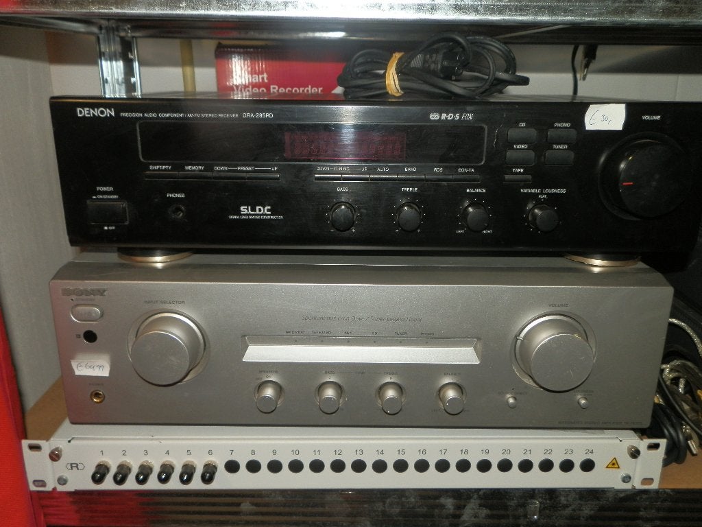 Sony TA-FE370,Denon DRA-285RD,Onkyo TX SR608 versterkers, Denon, Ophalen of Verzenden, 120 watt of meer, Gebruikt