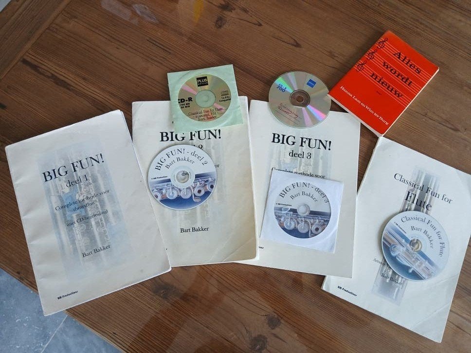 5 Dwarsfluit (Big Fun) oefen/les boeken met 5 cd's!, Ophalen of Verzenden, Gelezen, Instrument, Bart Bakker