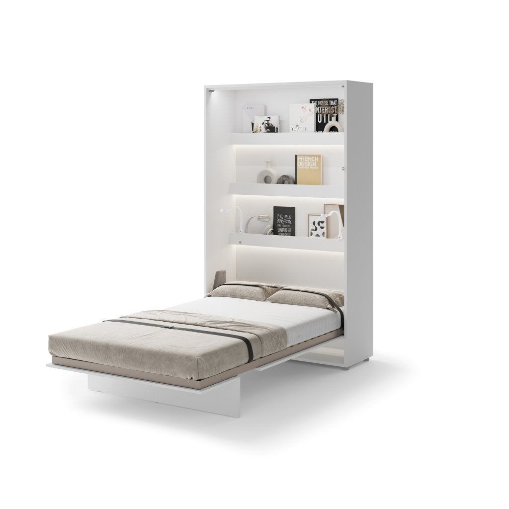 Concept opklapbed verticaal - 120x200 - Wit hoogglans, Niet ingevuld, Niet ingevuld, Niet ingevuld