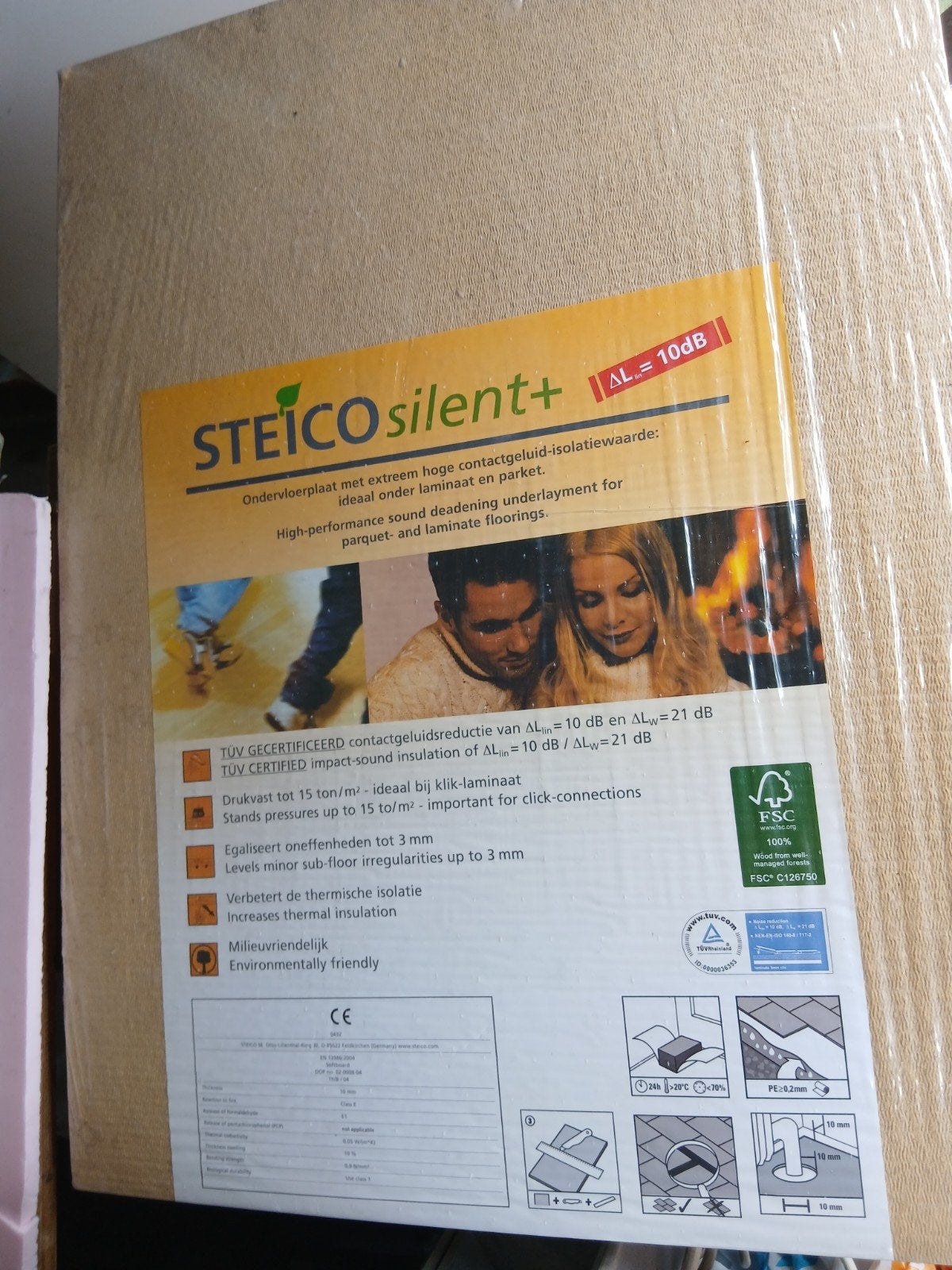STEICO silent+ ondervloerplaten 5 NIEUWE PAKKEN, Ophalen, 30 cm of meer, 50 tot 150 cm, Overige typen
