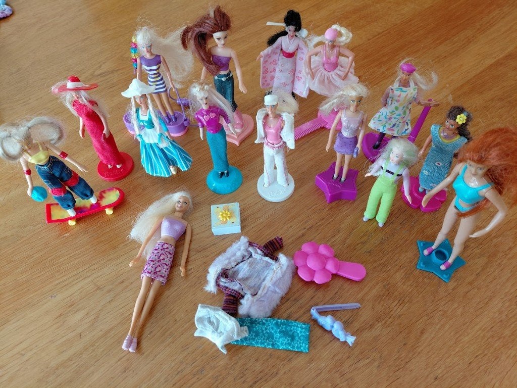 Vintage mini Barbies, Ophalen of Verzenden, Gebruikt, Pop