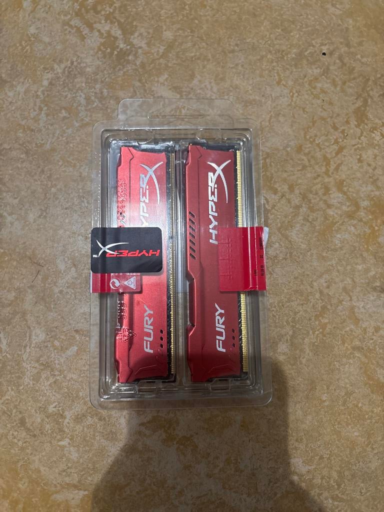 Kingston HyperX Fury DDR3, een kit van 2x 8GB (16GB totaal)., Computers en Software, RAM geheugen, Ophalen, Nieuw, DDR3, Desktop