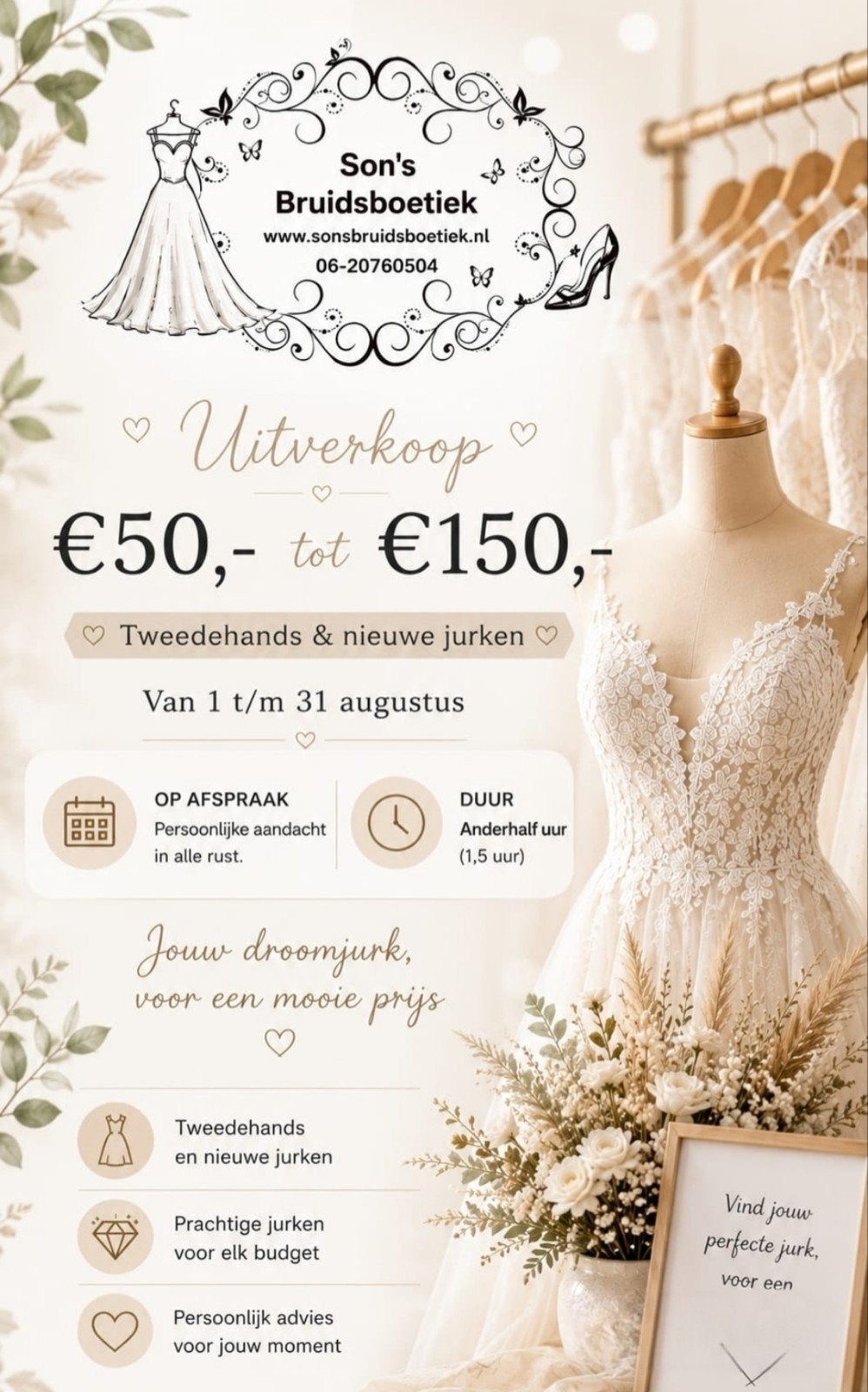Uitverkoop trouwjurken, Ophalen of Verzenden, Nieuw, Accessoires